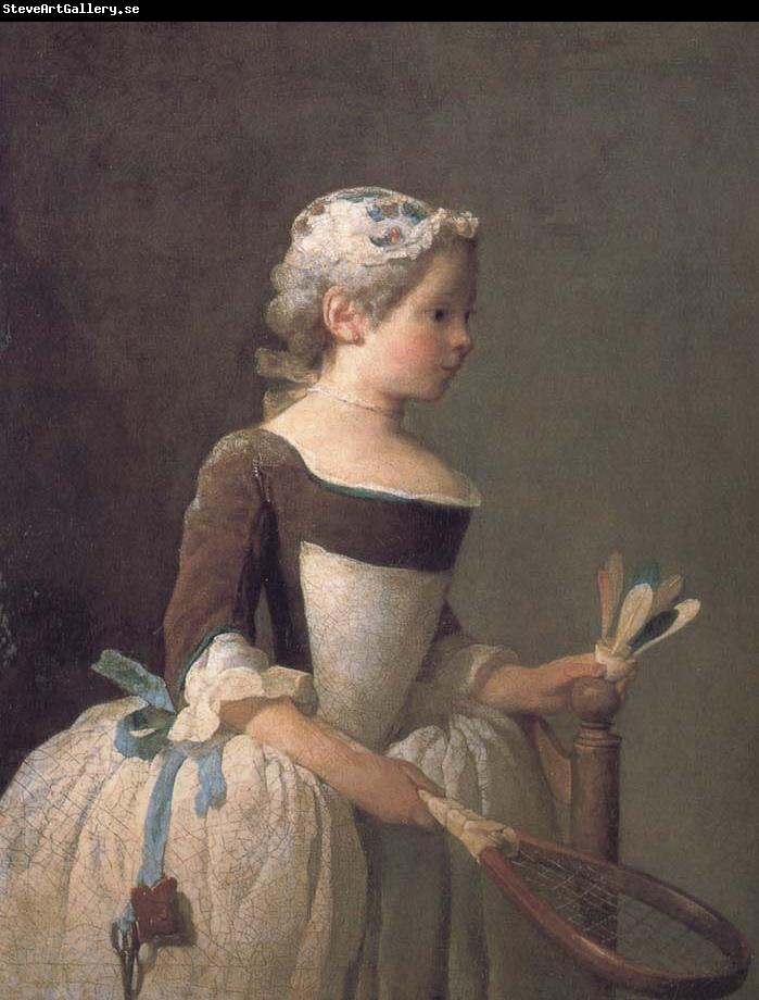 Jean Baptiste Simeon Chardin Girl holding a badminton